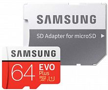 Флеш-карта Samsung micro SD 64 Gb EVO PLUS2 + адаптер Class 10 (mb-mc64ka)