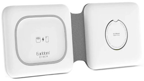 Беспроводное зарядное устройство 2в1 Earldom ET-WC19 для смартфонов/Apple Watch, белый