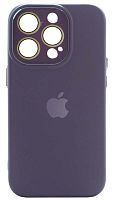 Силиконовый чехол для Apple iPhone 14 Pro с закрытой камерой фиолетовый