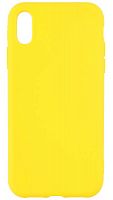 Силиконовый чехол для Apple Iphone XR плотный матовый желтый