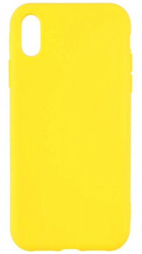 Силиконовый чехол для Apple Iphone XR плотный матовый желтый