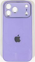 Силиконовый чехол для Apple iPhone 17 Pro Max стеклянный с защитой камеры ярко-сиреневый
