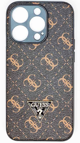 Силиконовый чехол для Apple iPhone 15 Pro Guess кожа коричневый