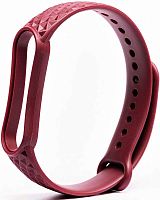 Ремешок для фитнес-браслета Xiaomi Mi Band 5 рельеф бордо