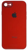 Силиконовый чехол для Apple iPhone 7/8 стеклянный с защитой камеры красный