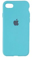 Силиконовый чехол для Apple iPhone 7/8 матовый с блестками голубой