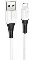 Кабель USB - 8 pin HOCO X82 1.0м круглый 2.4A силикон белый