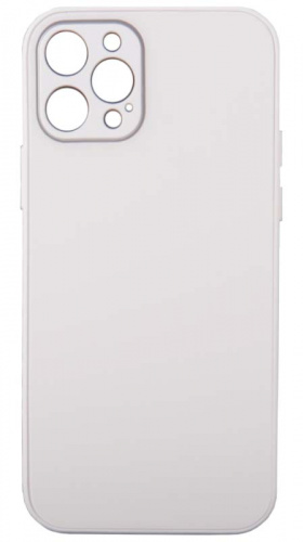 Силиконовый чехол для Apple iPhone 12 Pro с защитой камеры бархатное стекло белый