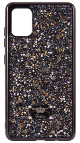 Силиконовый чехол для Samsung Galaxy A51/A515 Queen из камней черный