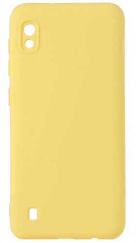 Силиконовый чехол Soft Touch для Samsung Galaxy A10/A105 с защитой камеры желтый