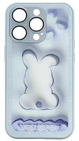 Силиконовый чехол для Apple iPhone 14 Pro стеклянный с защитой линз bunny
