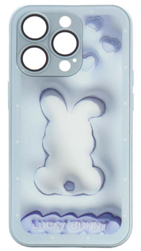 Силиконовый чехол для Apple iPhone 14 Pro стеклянный с защитой линз bunny