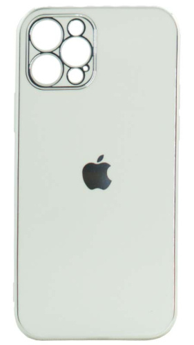 Силиконовый чехол для Apple iPhone 12 Pro глянцевый с окантовкой белый