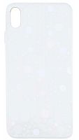 Силиконовый чехол для Apple iPhone XS Max стеклянный диско белый