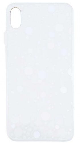 Силиконовый чехол для Apple iPhone XS Max стеклянный диско белый