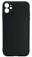 Силиконовый чехол для Apple iPhone 11 с защитой камеры матовый черный