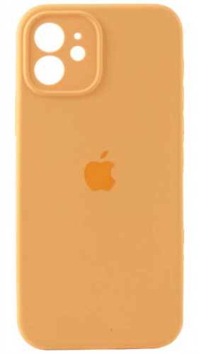 Силиконовый чехол Soft Touch для Apple iPhone 12 с защитой камеры лого желтый