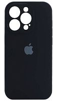 Силиконовый чехол Soft Touch для Apple iPhone 14 Pro с защитой камеры лого черный