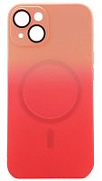 Силиконовый чехол для Apple iPhone 14 MagSafe с защитой линз розовый/малиновый