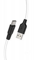 Кабель USB - Type-C HOCO X21 Plus 1.0м круглый 3.0A силикон черно-белый