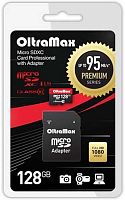128GB карта памяти OltraMax microSDXC Class 10 UHS-1 Premium (U3) с адаптером SD 95 MB/s
