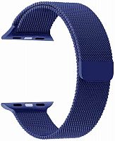 Ремешок на руку для Apple Watch 42-44mm металлический сетчатый браслет синий