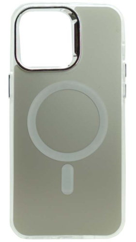 Силиконовый чехол MagSafe для Apple iPhone 14 Pro Max magnetic серебро