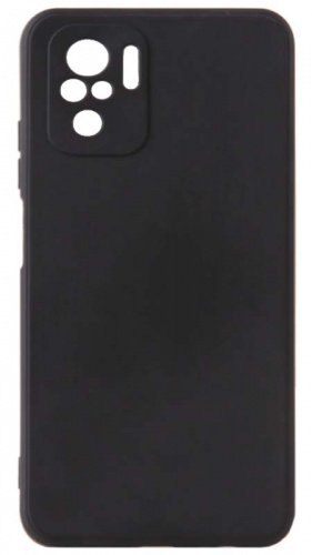 Силиконовый чехол для Xiaomi Redmi Note 10 матовый с защитой камеры черный