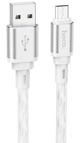 Кабель USB - микро USB HOCO X98 Crystal ice 1.0м 2.4A серебряный