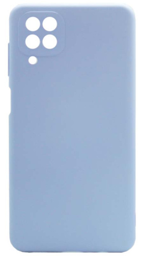 Силиконовый чехол Soft Touch для Samsung Galaxy A12/A125 с защитой камеры голубой