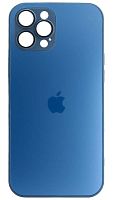 Силиконовый чехол для Apple iPhone 12 Pro Max AG Glass матовое стекло синий