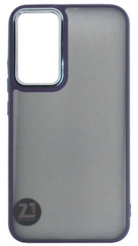 Силиконовый чехол для Samsung Galaxy A34/A346 хром с глянцевой камерой фиолетовый