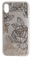 Силиконовый чехол для Apple iPhone XS Max розы прозрачный