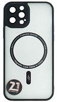 Силиконовый чехол для Apple iPhone 12 Pro magsafe с защитой камеры черный