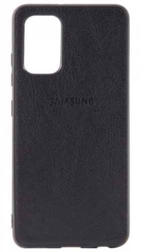 Силиконовый чехол для Samsung Galaxy A32/A325 кожа с лого чёрный