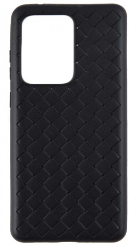 Силиконовый чехол для Samsung Galaxy S20 Ultra плетеный чёрный Силиконовый чехол для Samsung Galaxy S20 Ultra плетеный чёрный