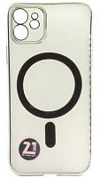 Силиконовый чехол Anyland для Apple iPhone 12 magsafe серебро