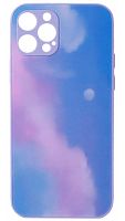 Силиконовый чехол для Apple iPhone 12 Pro стеклянный краски сиреневый