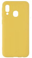 Силиконовый чехол для Samsung Galaxy A40/A405 плотный матовый желтый