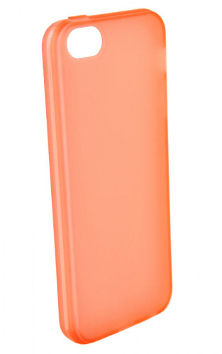 Накладка силиконовая для iPhone 5 матовая с прозрачным ободком оранжевая