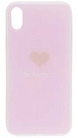 Силиконовый чехол для Apple iPhone XR be loved с сердечком розовый