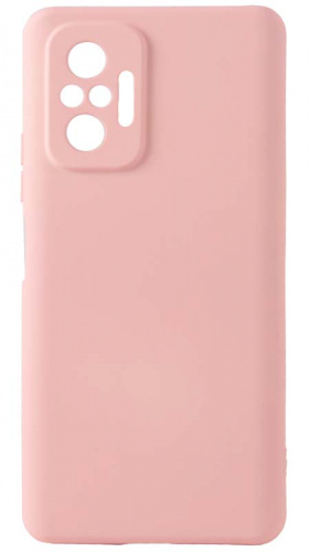 Силиконовый чехол для Xiaomi Redmi Note 10 Pro матовый с защитой камеры розовый