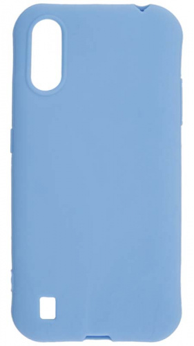Силиконовый чехол для Samsung Galaxy A01/A015 с уголками голубой