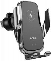Автомобильный держатель HOCO CA202 Plus, на воздуховод, беспроводная зарядка 15W чёрный