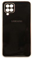 Силиконовый чехол для Samsung Galaxy A12/A125 глянцевый с окантовкой черный