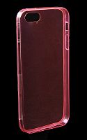 Силиконовый чехол для iPhone 5 0,5 mm глянцевый техпак (прозрачно-розовый)