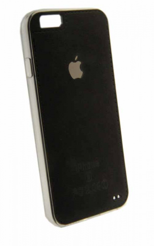 Силиконовый чехол Iphone 6/6S Кожа с теснением с логотипом черный