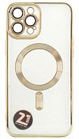Силиконовый чехол для Apple iPhone 12 Pro Max magsafe золотой