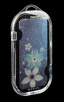 Наклейка Protection для iPhone 5/5S (на заднюю крышку) 166 блестящая (синяя с бело-голубыми цветами)