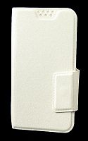 Чехол футляр-книга универсальная 4-4.5 дюймов с раздвижным креплением (белый)